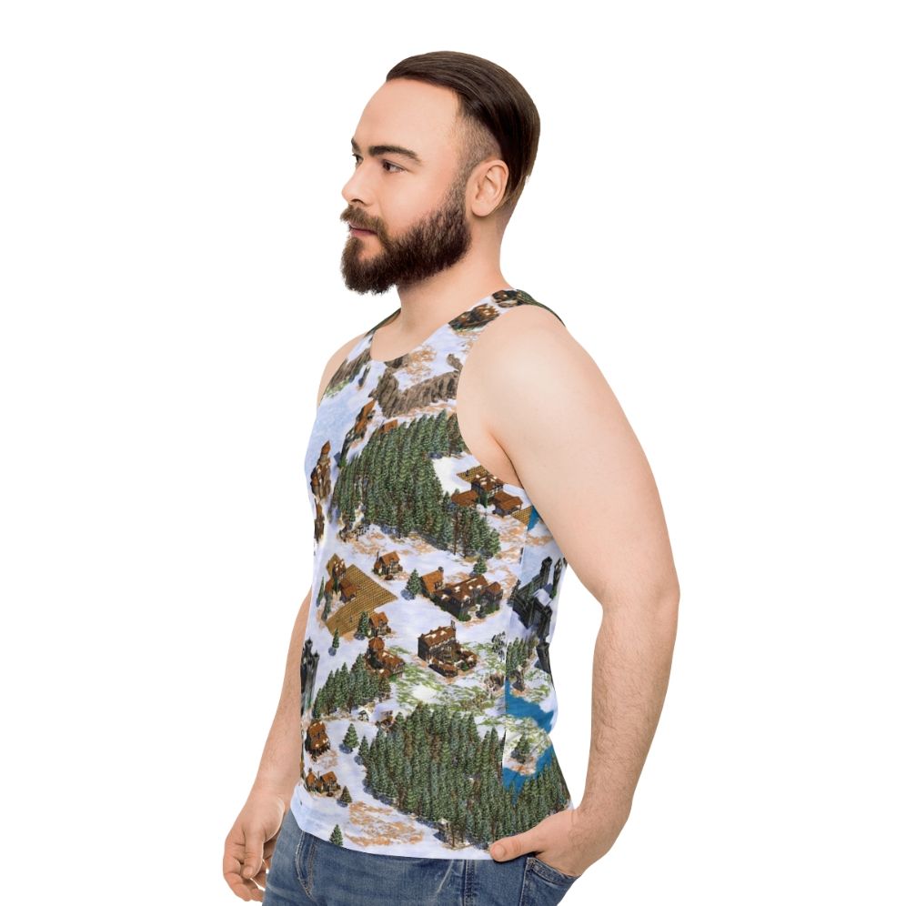 Vintage Age of Empires Snowy Landscape Unisex Tank Top - men side