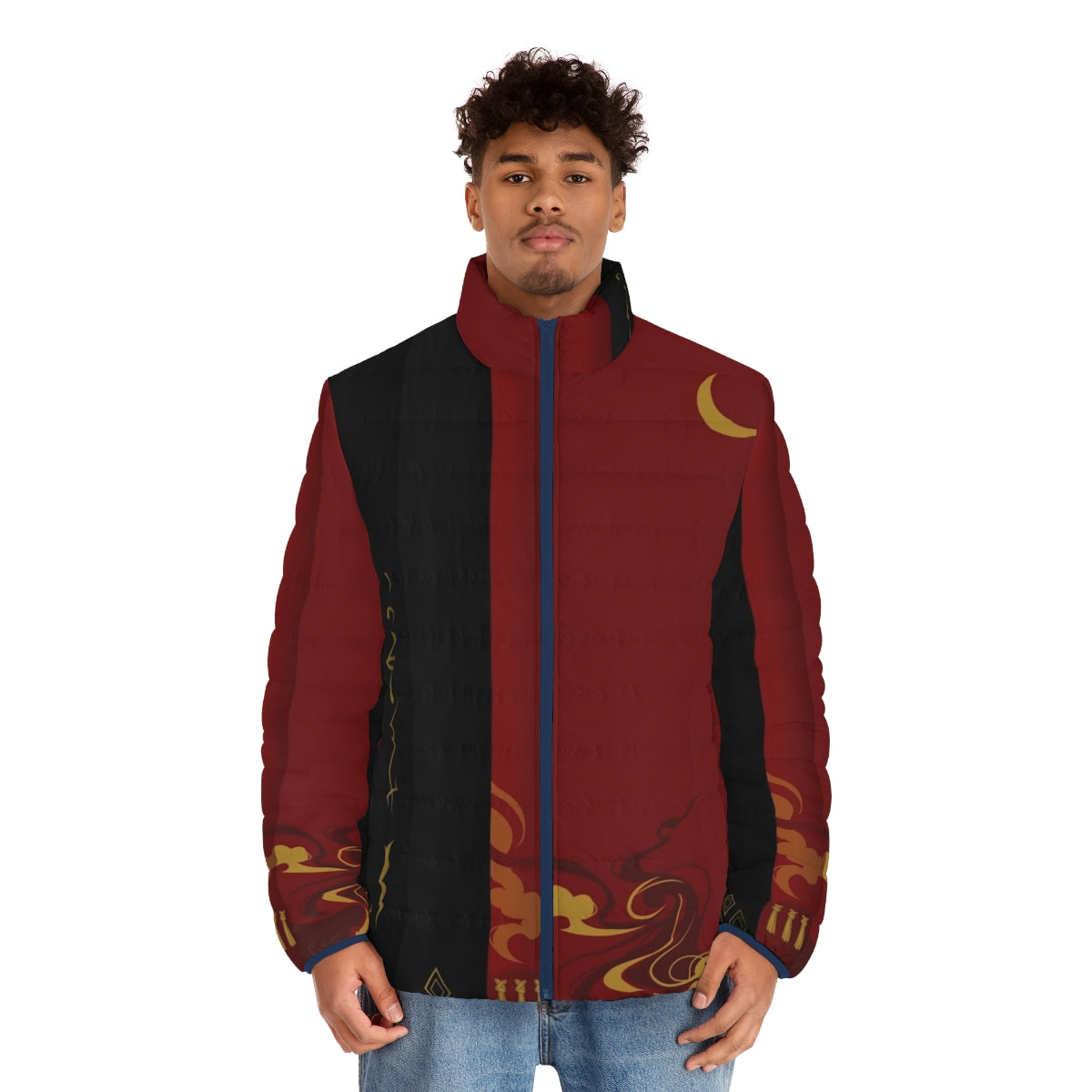 Samurai-inspired puffer jacket with Japanese-style design elements - men front