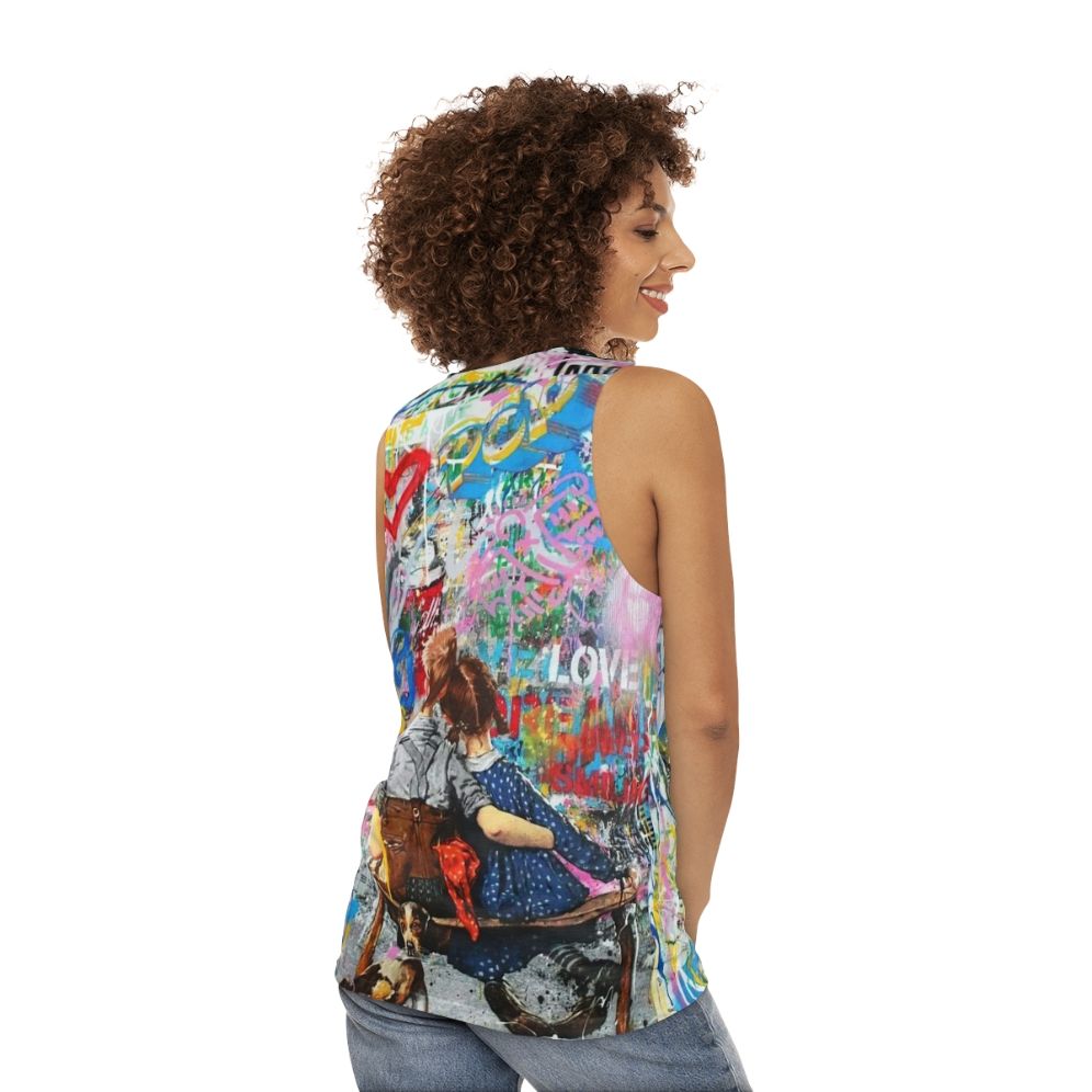 Retro Pop Art Collage Unisex Tank Top - women back