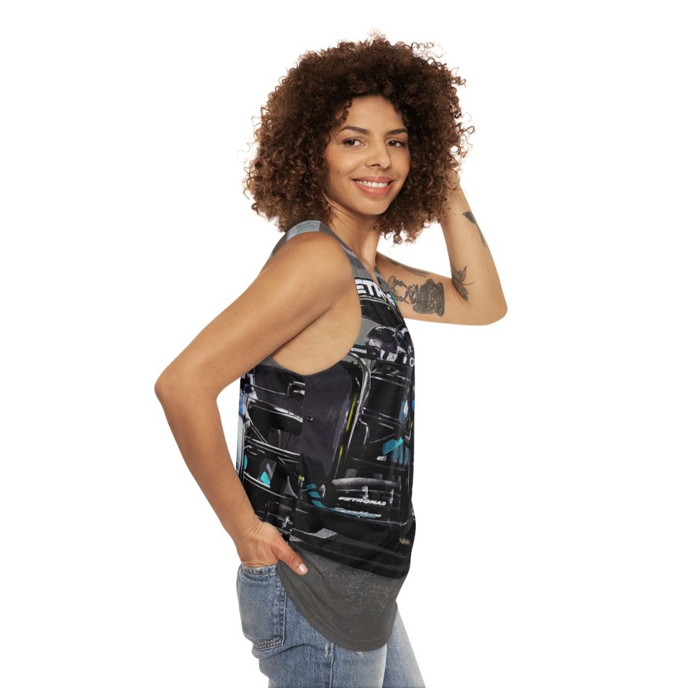 George Russell Formula 1 Racing Unisex Tank Top - women side