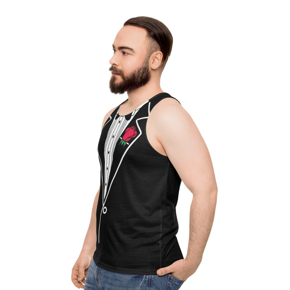 Tuxedo-inspired unisex tank top - men side