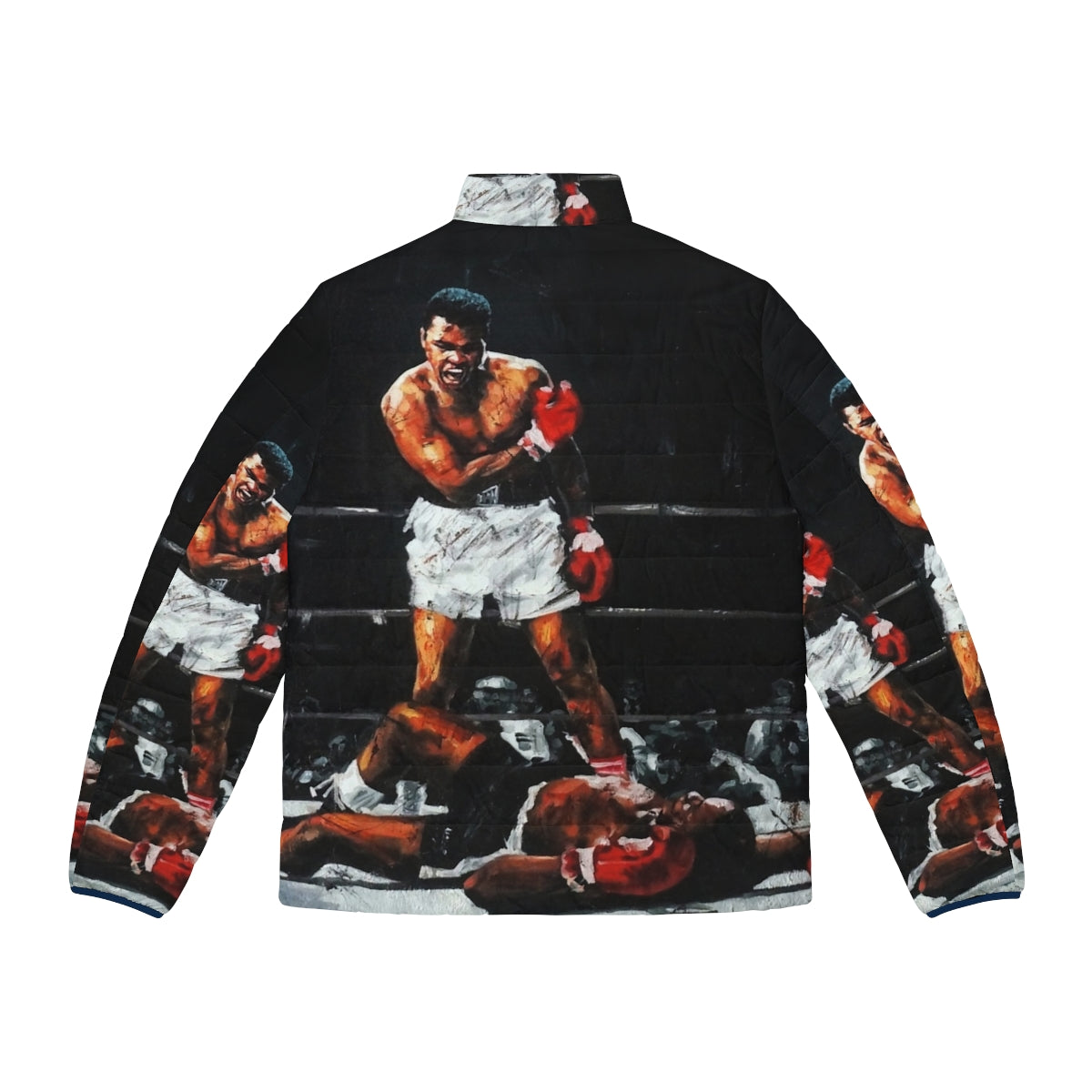 Muhammad Ali Knockout Puffer Jacket with Iconic Sports Moment - Back