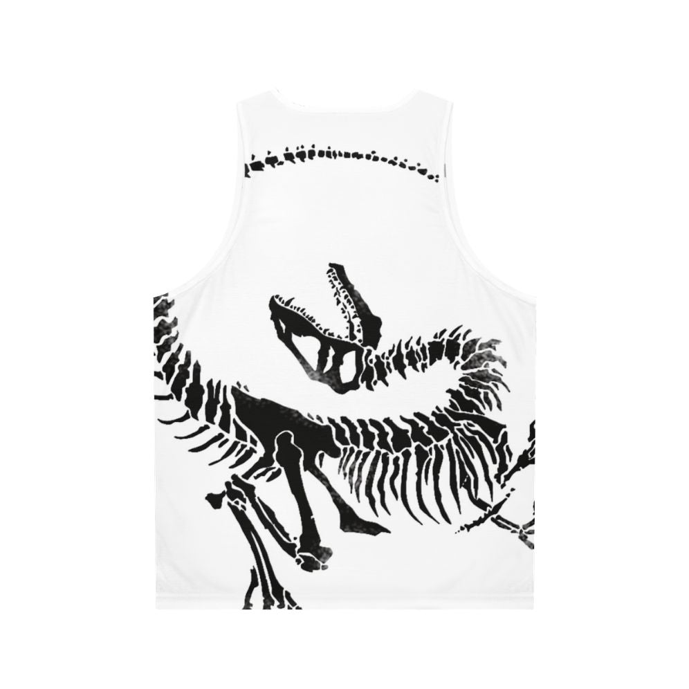 Velociraptor skeleton dinosaur bones print on unisex tank top - Back