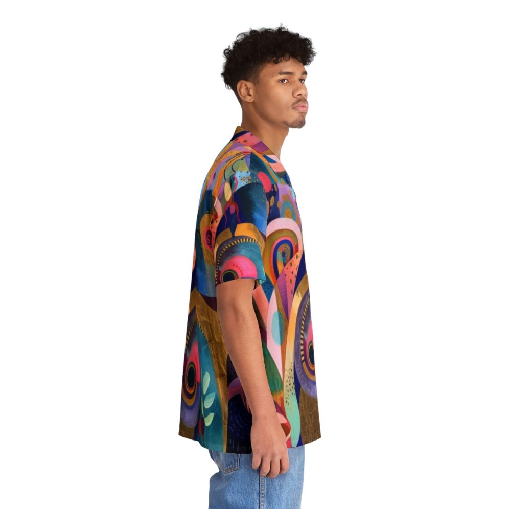 Tropical garden Hawaiian shirt with vibrant abstract patterns and floral design - People Pight