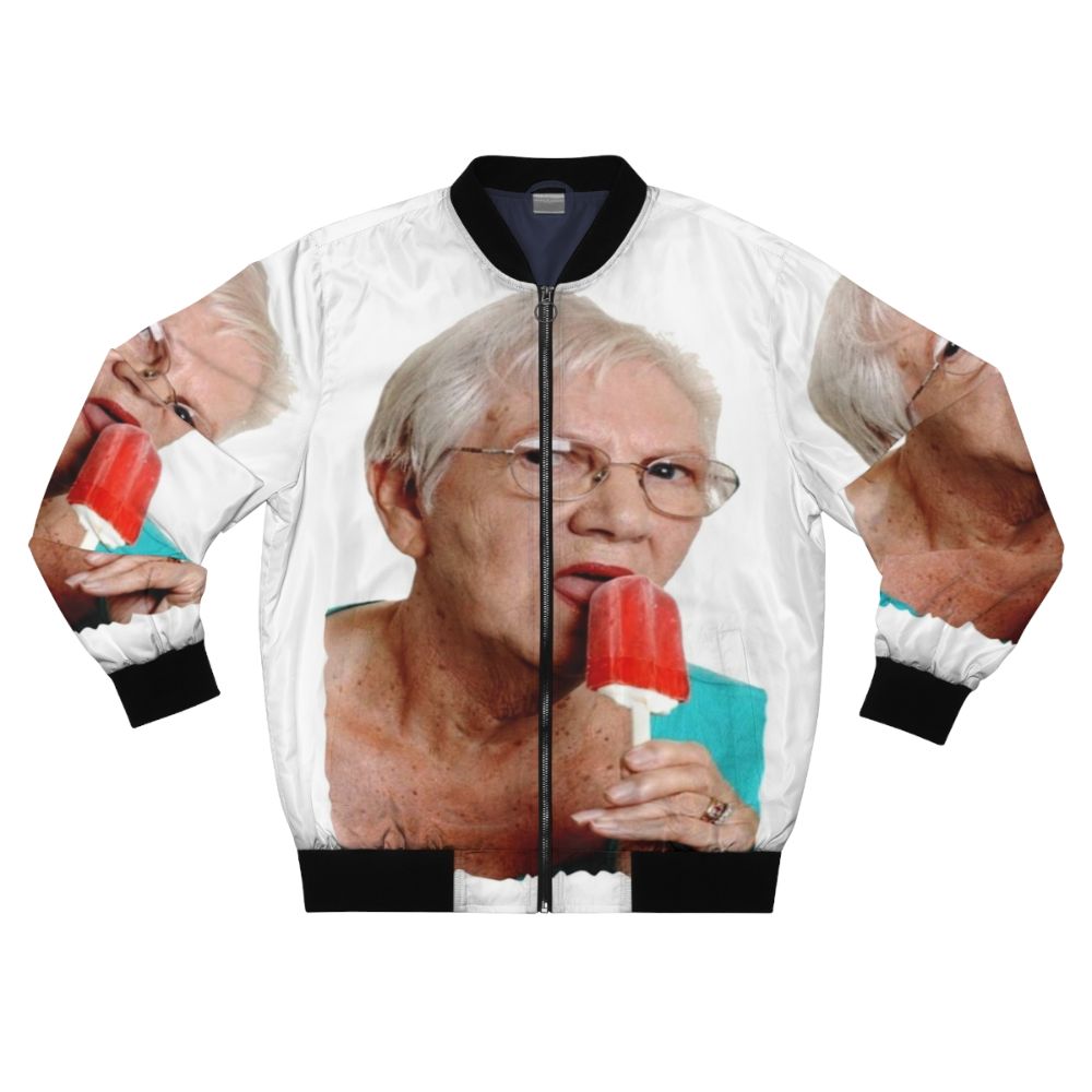 Granny Ice Cream Bomber Jacket with Funny Grandma Meme Design