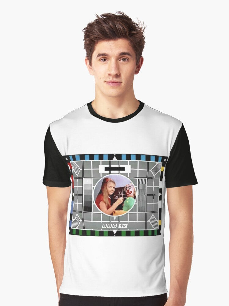 Vintage 'BBC Test Card' graphic design on a classic t-shirt - Men