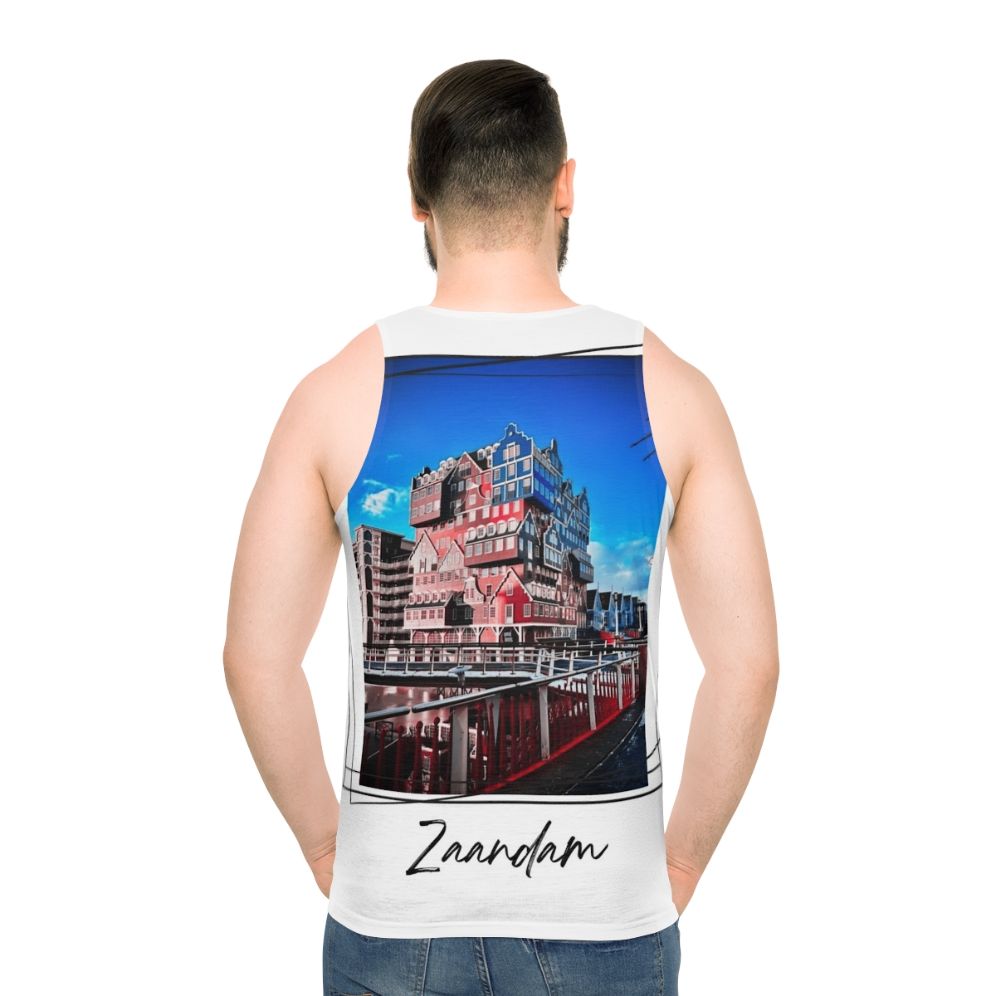 Zaandam City in Holland Unisex Tank Top - men back