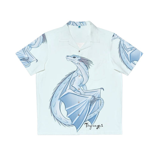 Winter Icewing Hawaiian Shirt featuring Wings of Fire inspired design