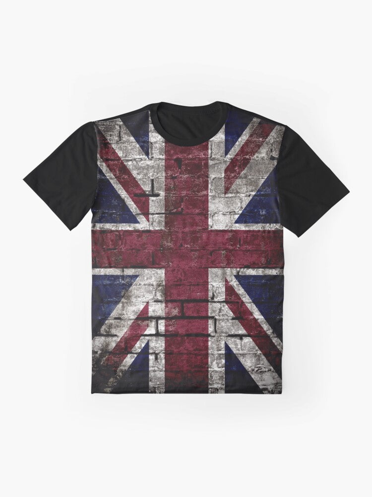 Vintage UK Flag Grunge Punk Style Distressed Wall Graphic T-Shirt - Flat lay