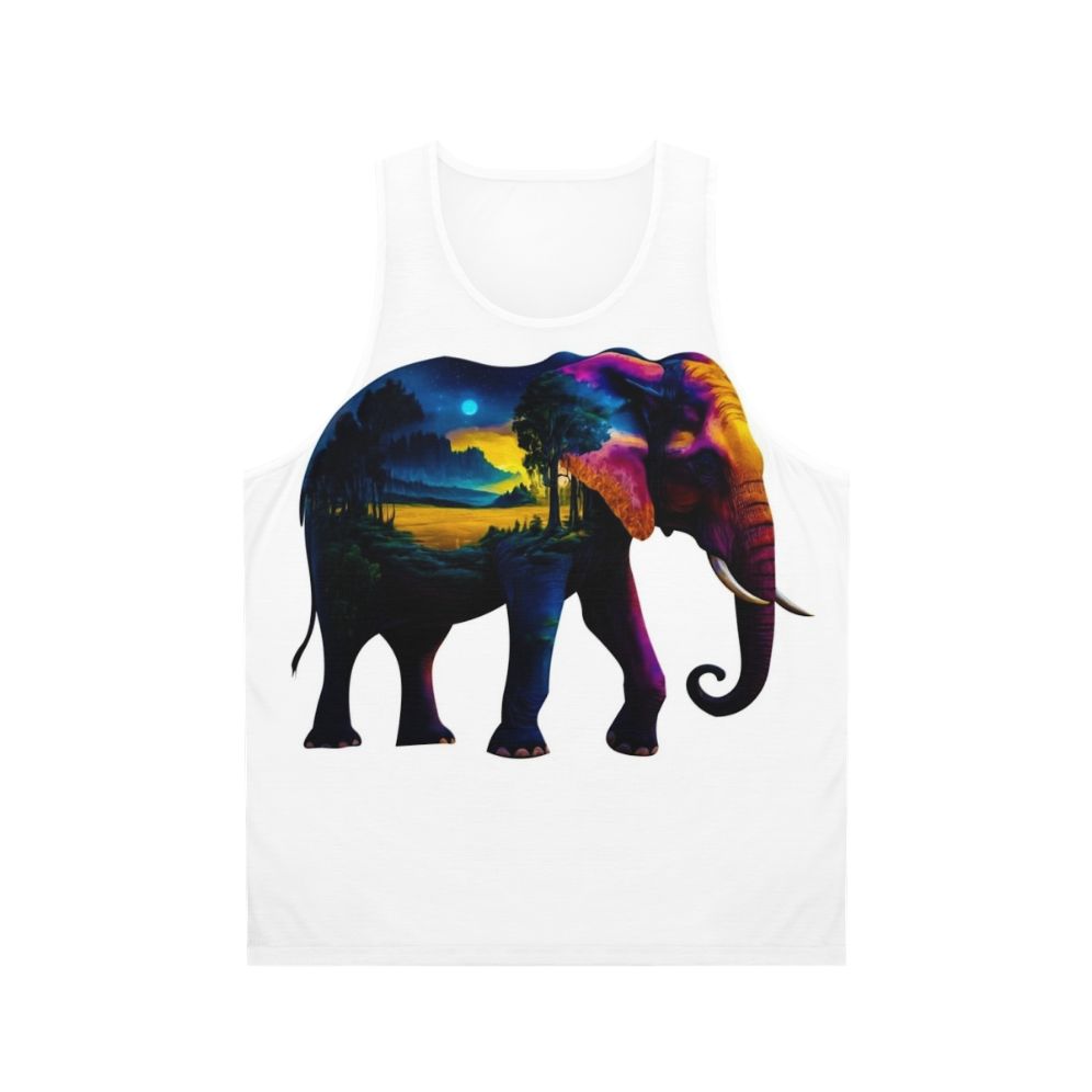 Elephant and nature unisex tank top design