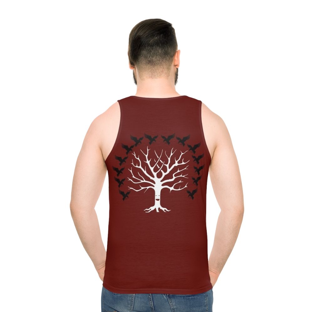 House Blackwood Unisex Tank Top featuring a direwolf sigil design - men back