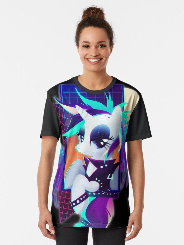 Rarity, the unicorn from My Little Pony: Friendship Is Magic, in a punk-inspired graphic design. - Women