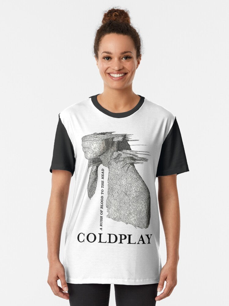 Coldplay band graphic t-shirt with band logo and text - Women