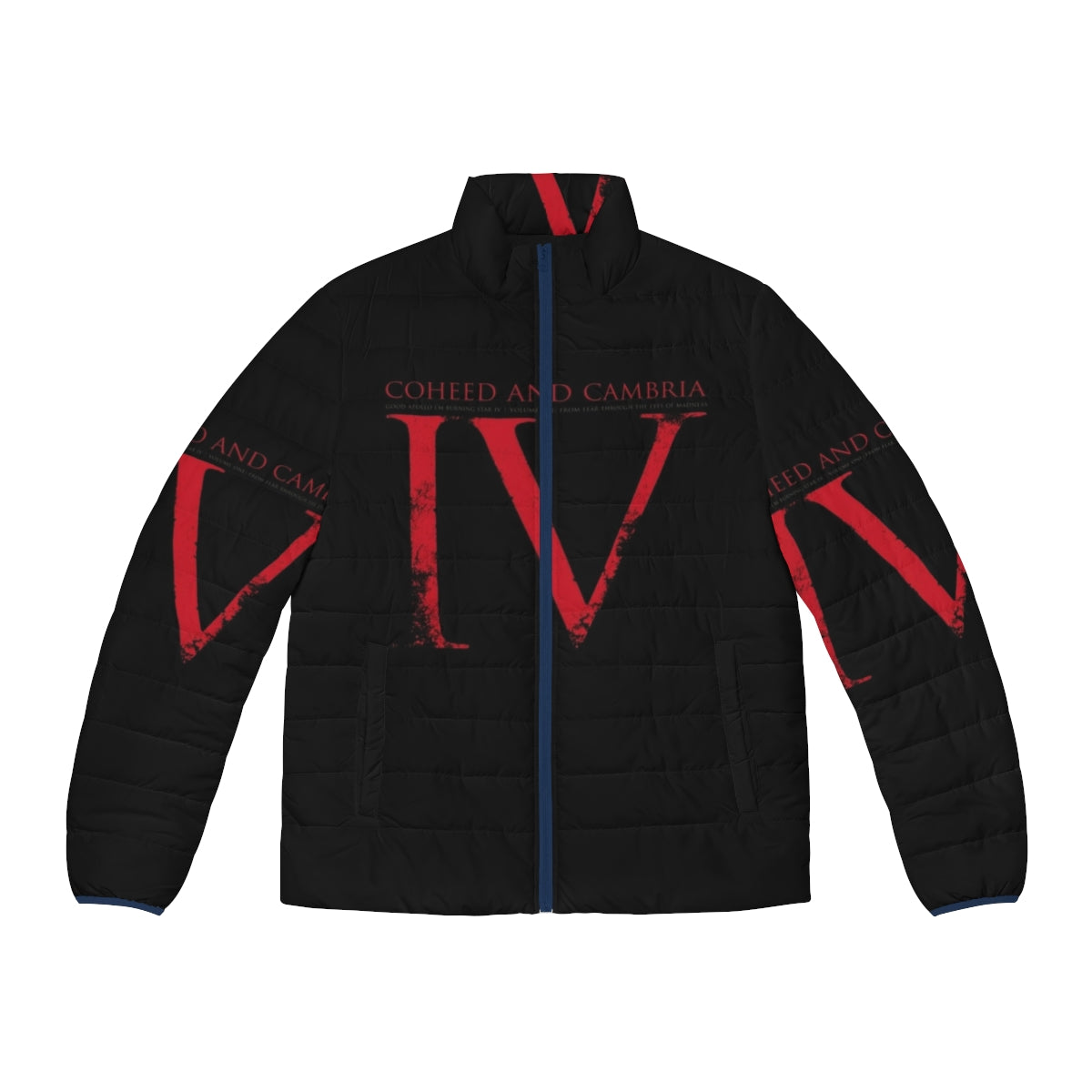 Coheed and Cambria IV Puffer Jacket featuring the band's iconic album artwork