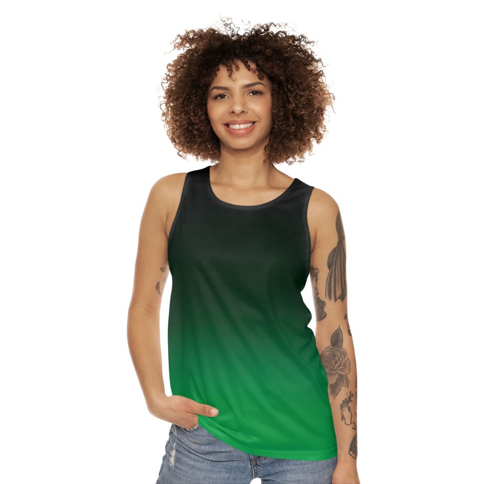 Ombre green minimalist unisex tank top - women