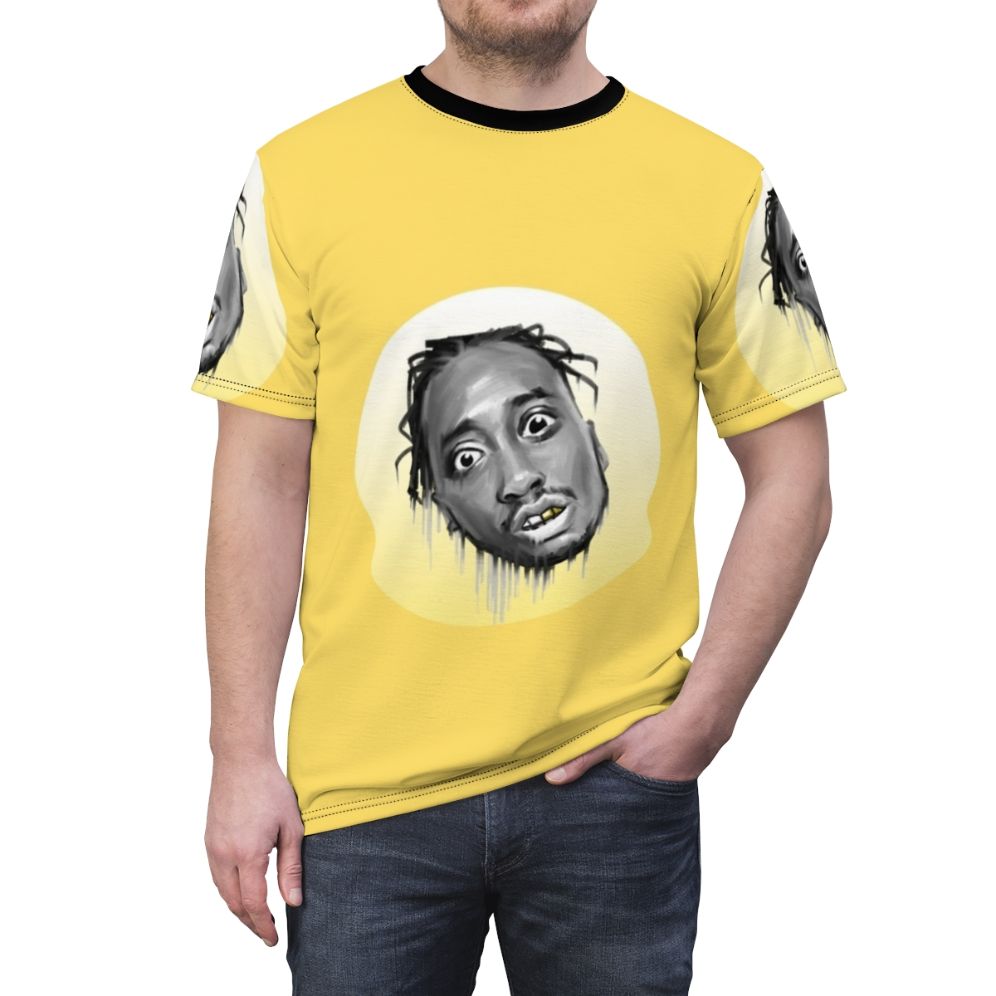 Ol' Dirty Bastard inspired all-over-print t-shirt featuring the legendary Wu-Tang Clan rapper - men front