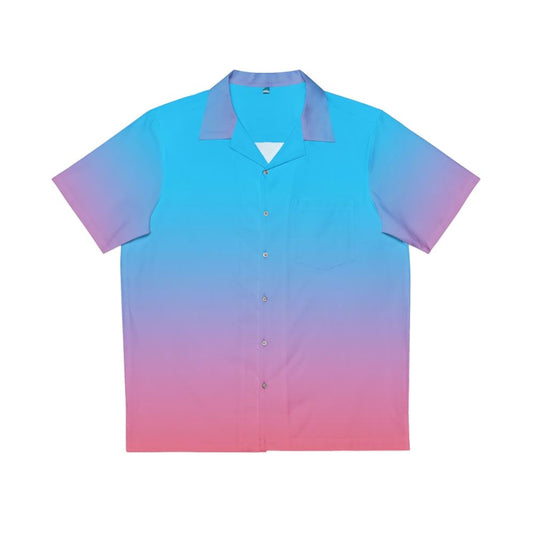 Chris Martin wearing a gradient light Hawaiian shirt from the Music of the Spheres collection