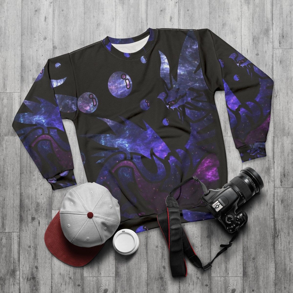 Monster Hunter World Mizutsune Galaxy Design Sweatshirt - flat lay