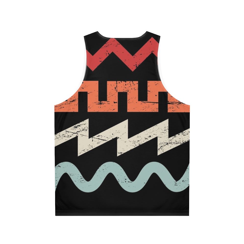 Retro synth waveforms unisex tank top - Back