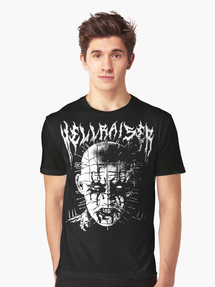 Black Metal Pinhead Horror Graphic T-Shirt - Men