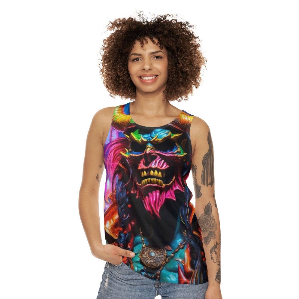 Neon Pirate Graffiti Unisex Tank Top - women