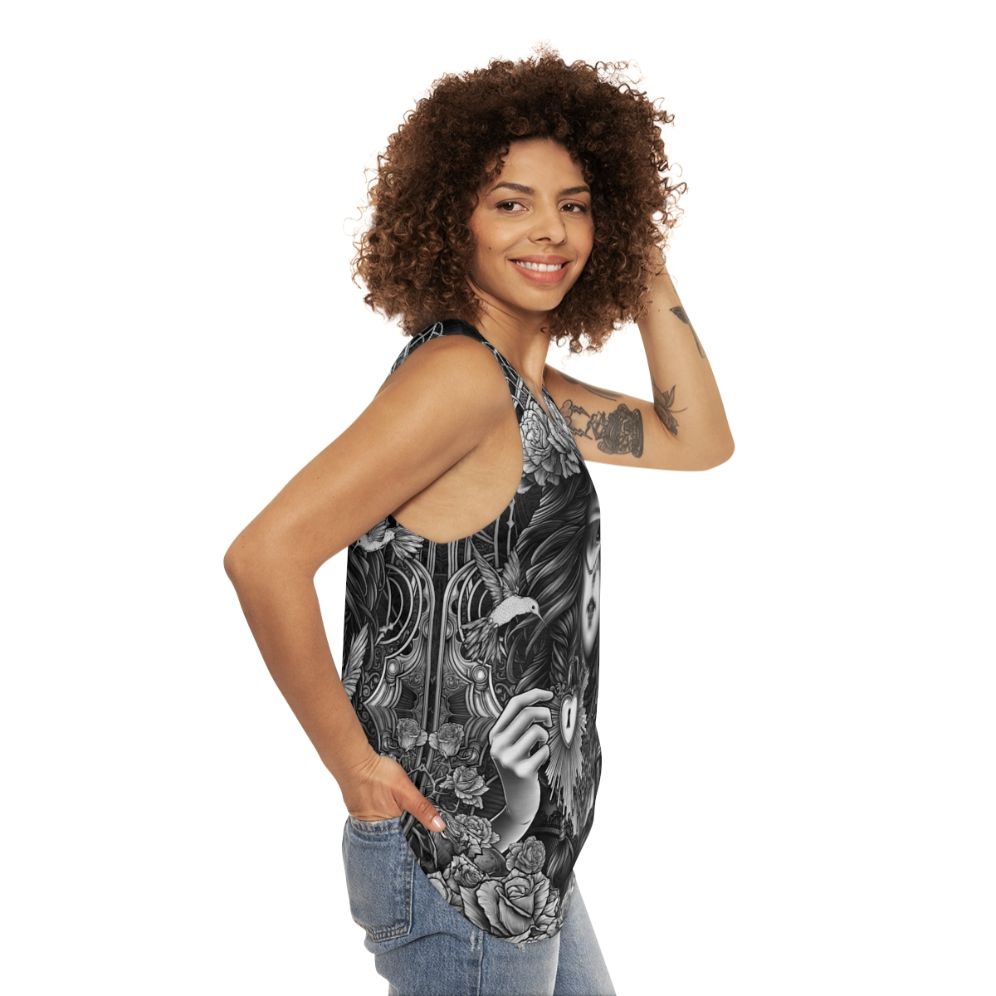 Gothic and occult inspired unisex tank top - women side