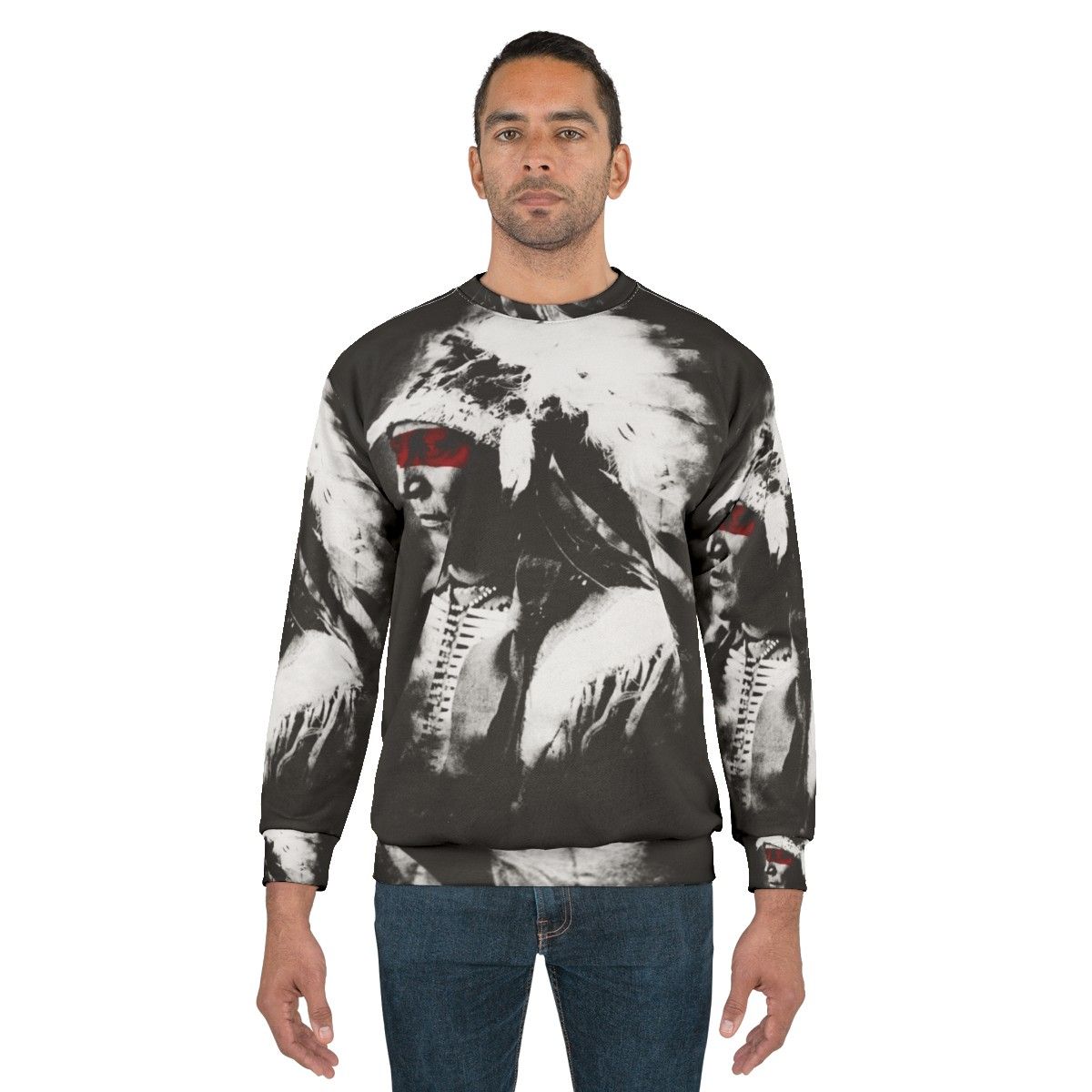 Native American sweatshirt with tribal design - men