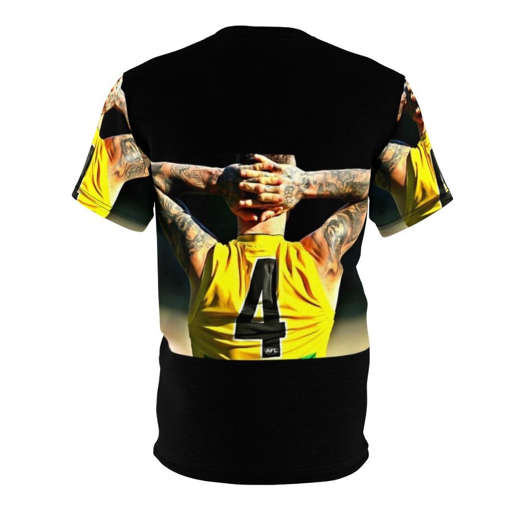 T-shirt featuring a custom tattoo design inspired by Dusty Martin of the Richmond Tigers AFL team - Back