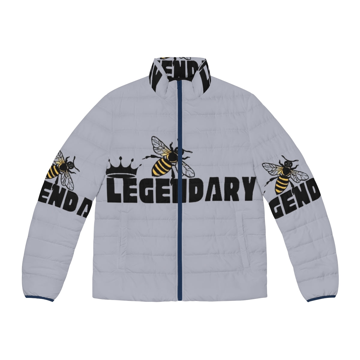 Puffer jacket with a bee and nature-inspired legendary design