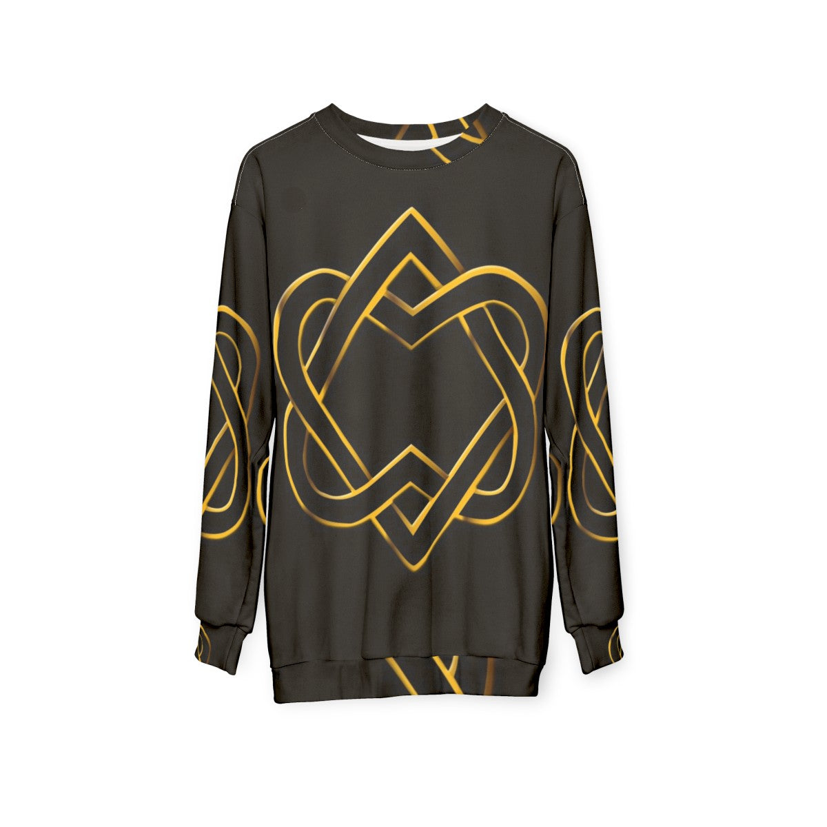 Heart Sweatshirt with Vintage Celtic Knot Music & Folk Lovers Design - hanging