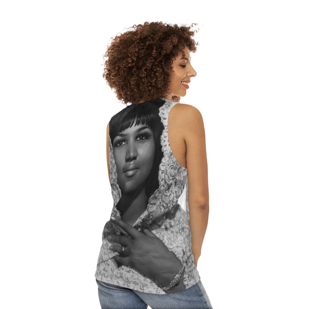 Aretha Franklin Queen of Soul Unisex Tank Top - women back