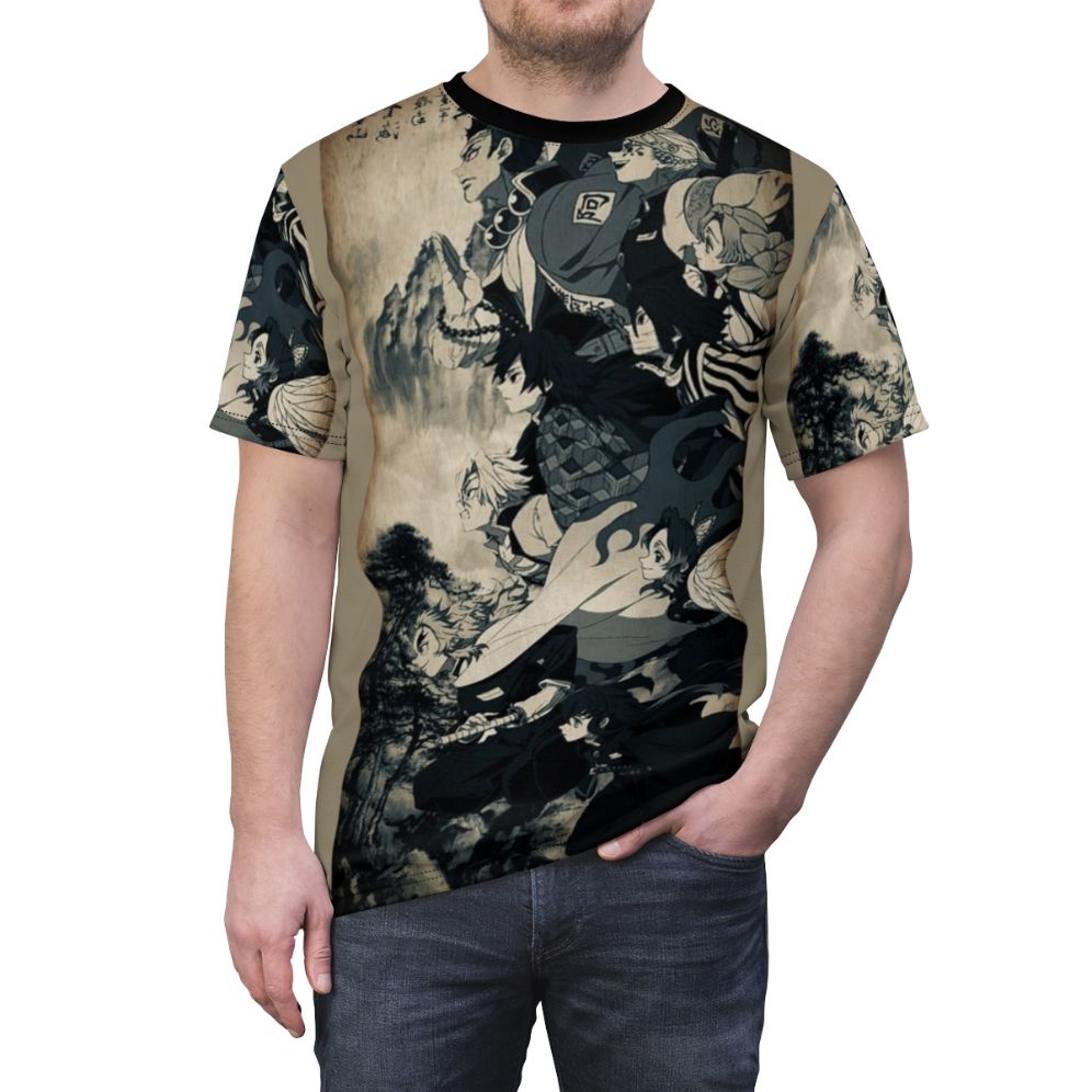 Anime-inspired Demon Slayer graphic t-shirt with cool design - men front