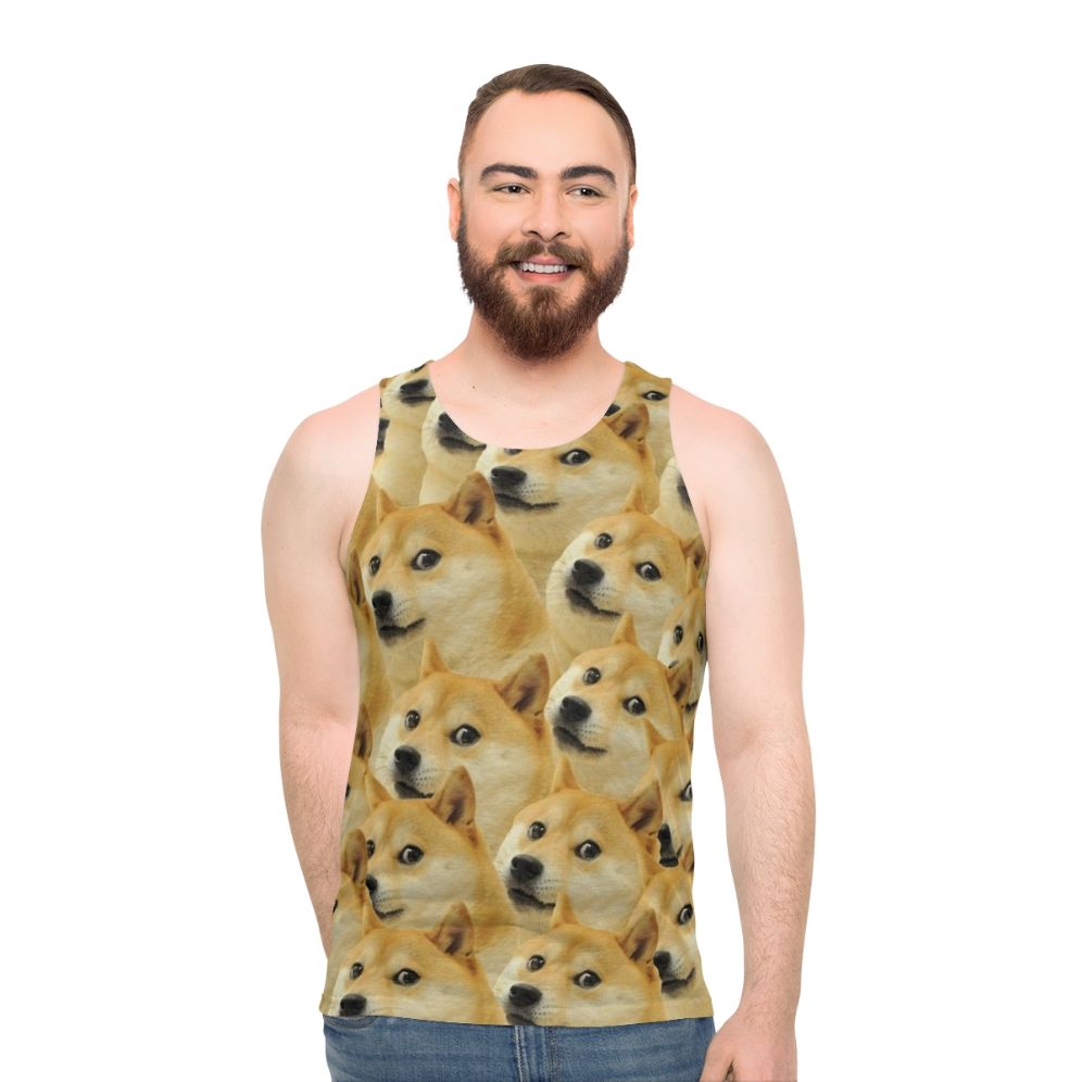 Doge Unisex Tank Top with Shiba Inu Meme Design - men