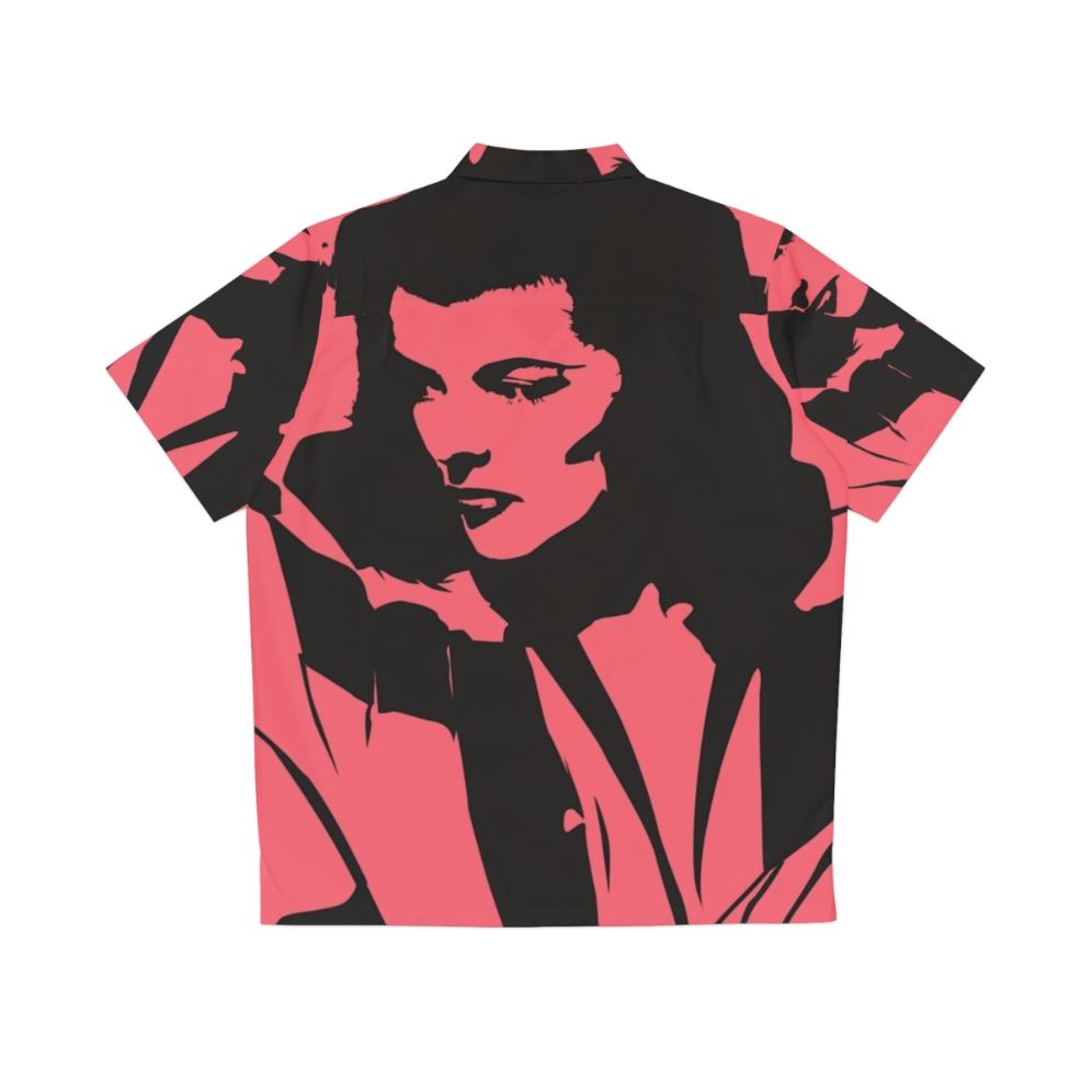 Katharine Hepburn wearing a Hawaiian shirt, iconic silver screen style - Back