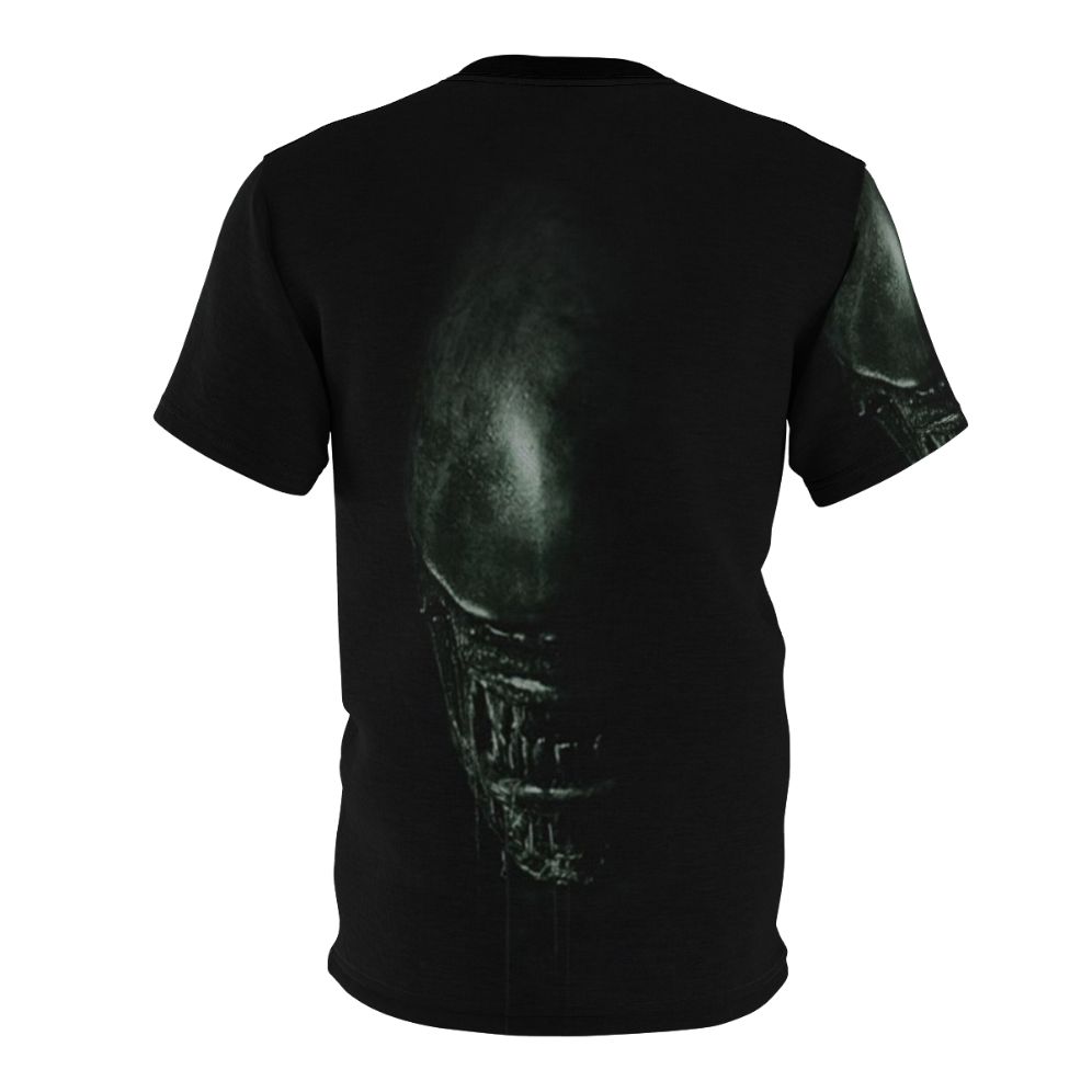 Minimalist t-shirt design featuring an alien inspired graphic - Back