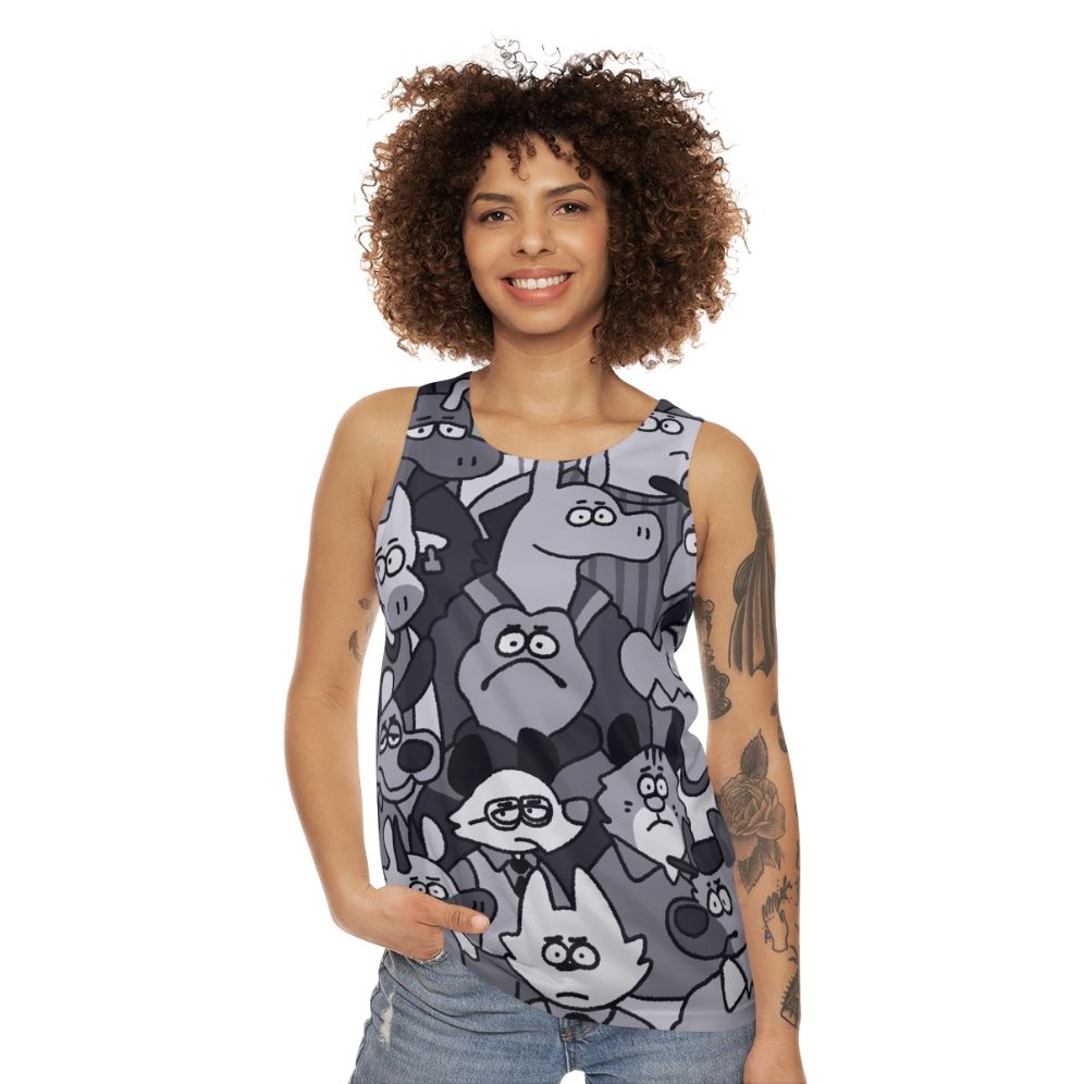 Unisex "It's Us Against the Universe" animal print graphic tank top - women