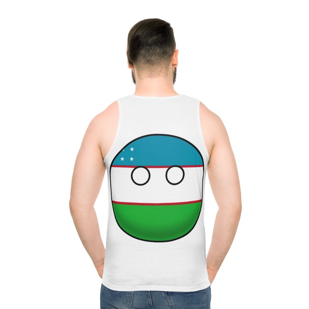 Uzbekistan Countryball Unisex Tank Top - men back