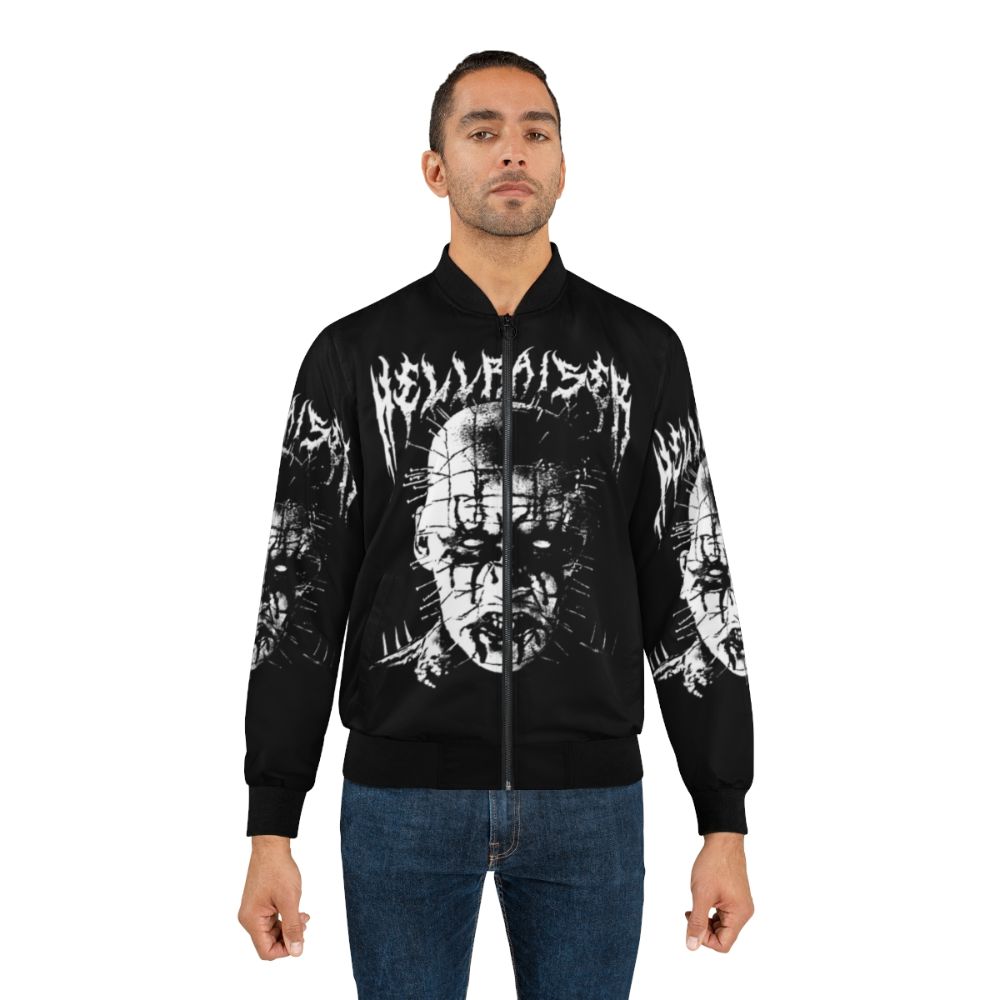 Black metal inspired bomber jacket with Pinhead and Hellraiser inspired design - Lifestyle