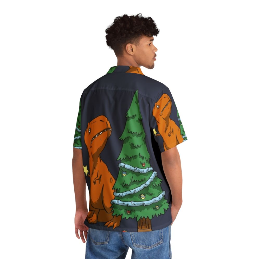 Funny Tyrannosaurus Rex Hawaiian Shirt for Kids - People Back