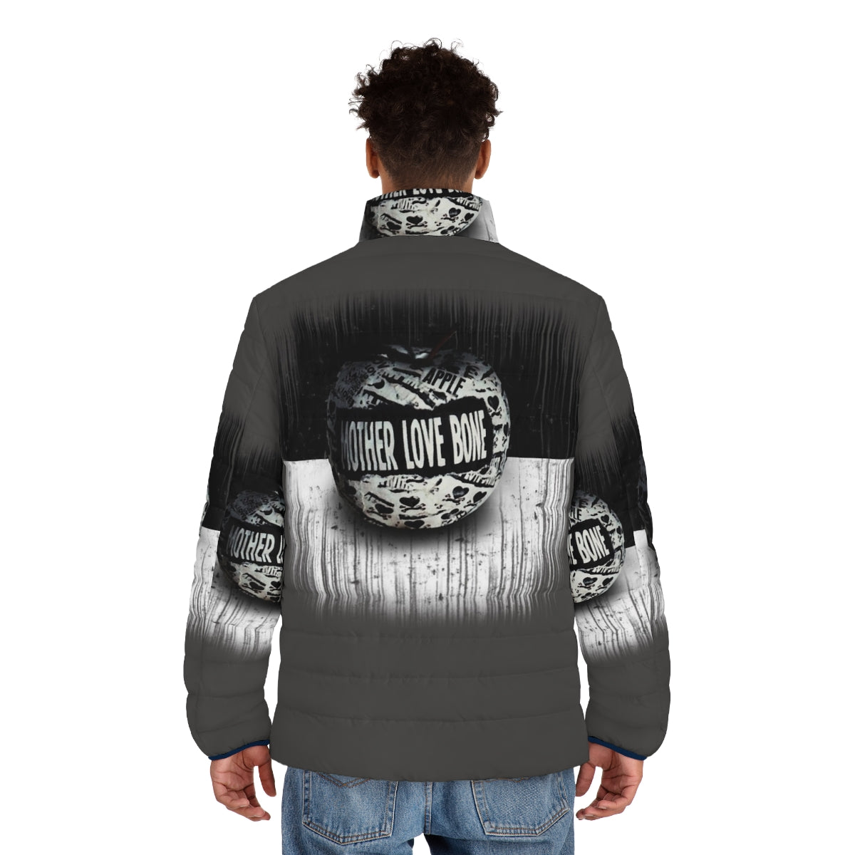 Mother Love Bone Grunge Puffer Jacket featuring the iconic Seattle alternative rock band - men back