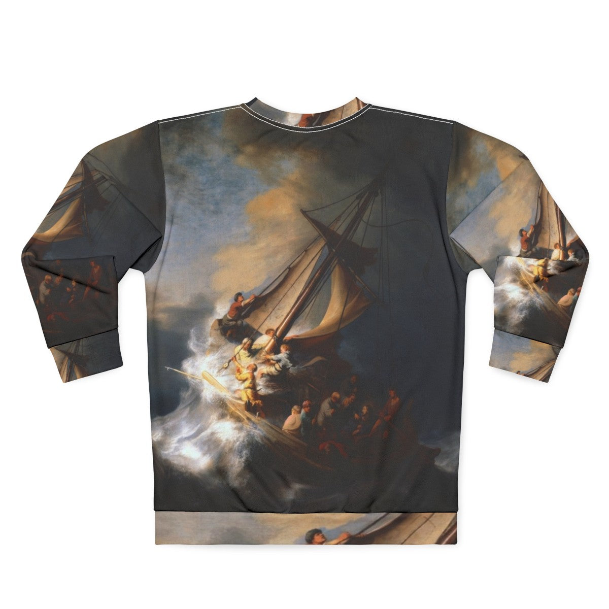 Rembrandt's 'The Storm on the Sea of Galilee' Christian Sweatshirt - Back