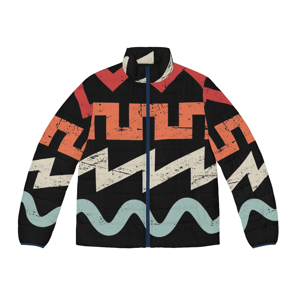 Retro synth waveforms puffer jacket for electronic music producers