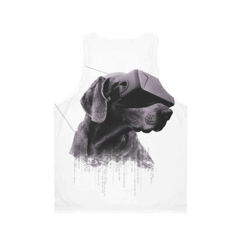 virtual reality dog unisex tank top - Back