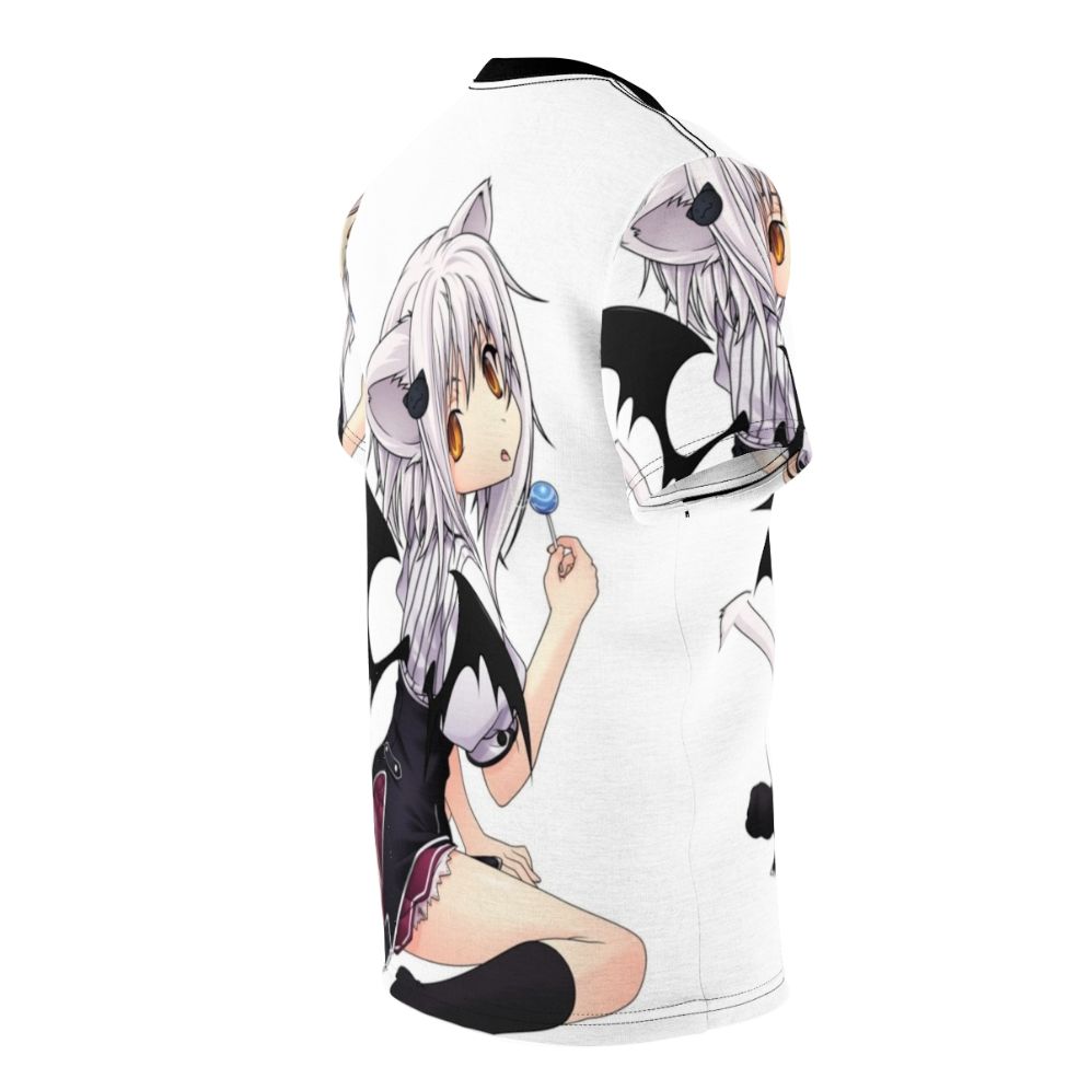 Neko girl anime manga t-shirt featuring a design inspired by the character Koneko Toujou from High School DxD - men right