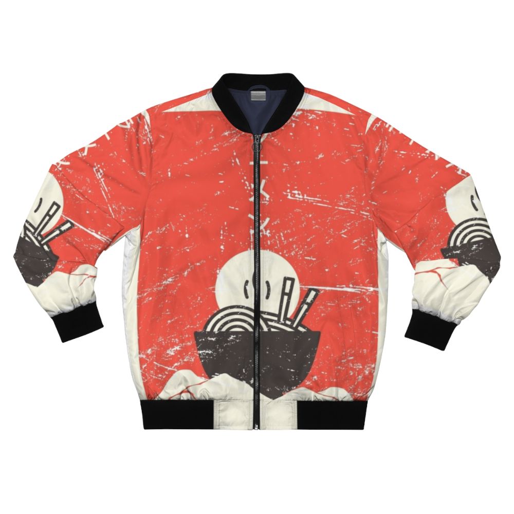 Vintage Japanese anime-inspired ramen bomber jacket