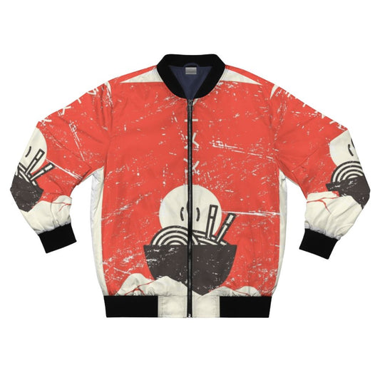 Vintage Japanese anime-inspired ramen bomber jacket