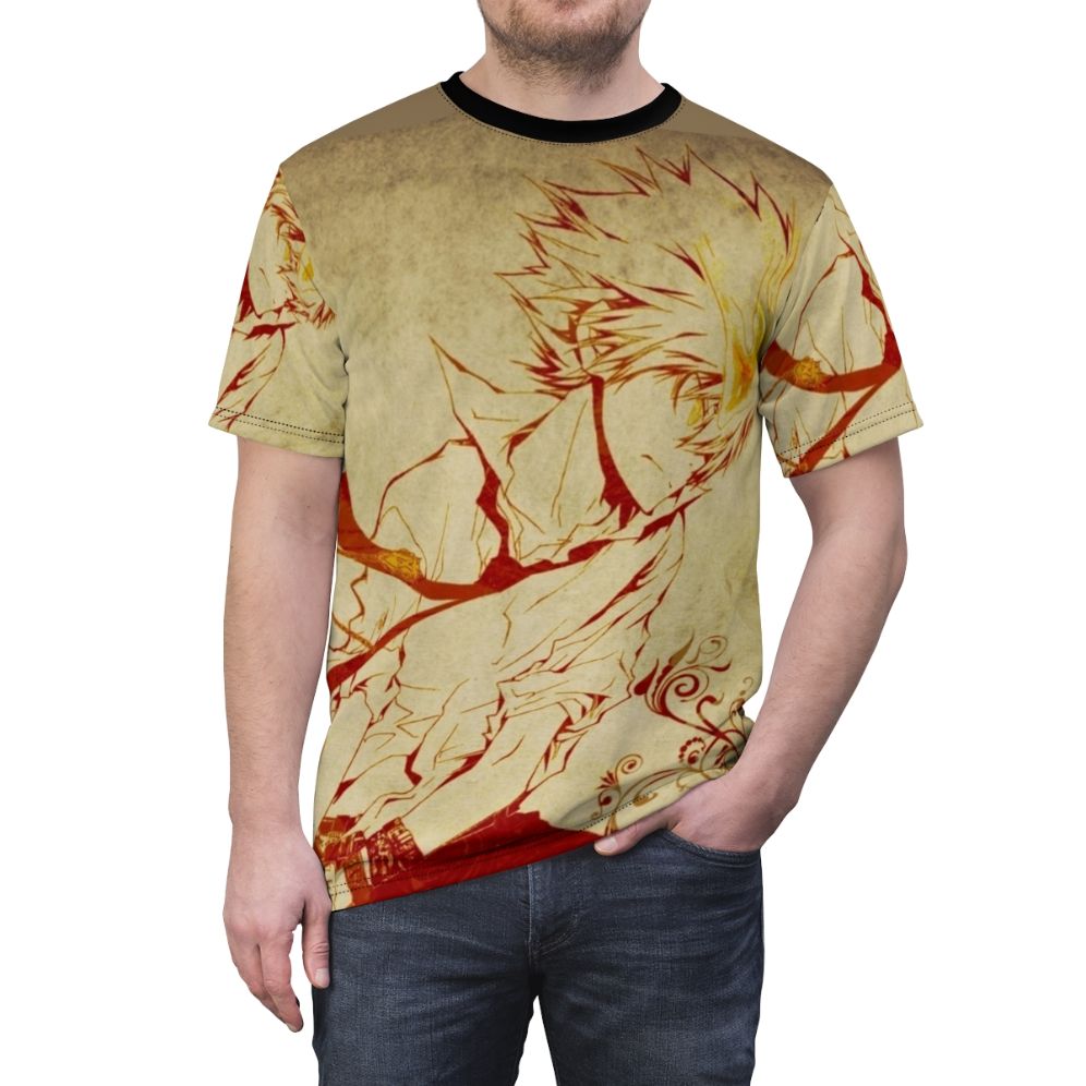 Anime-inspired t-shirt featuring characters from the popular Japanese animation series Katekyo Hitman Reborn - men front