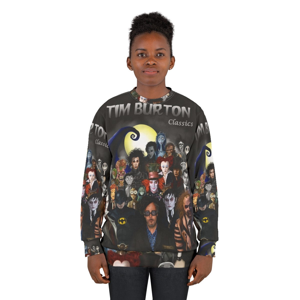 Tim Burton Classics Sweatshirt featuring gothic imagery and movie themes - women