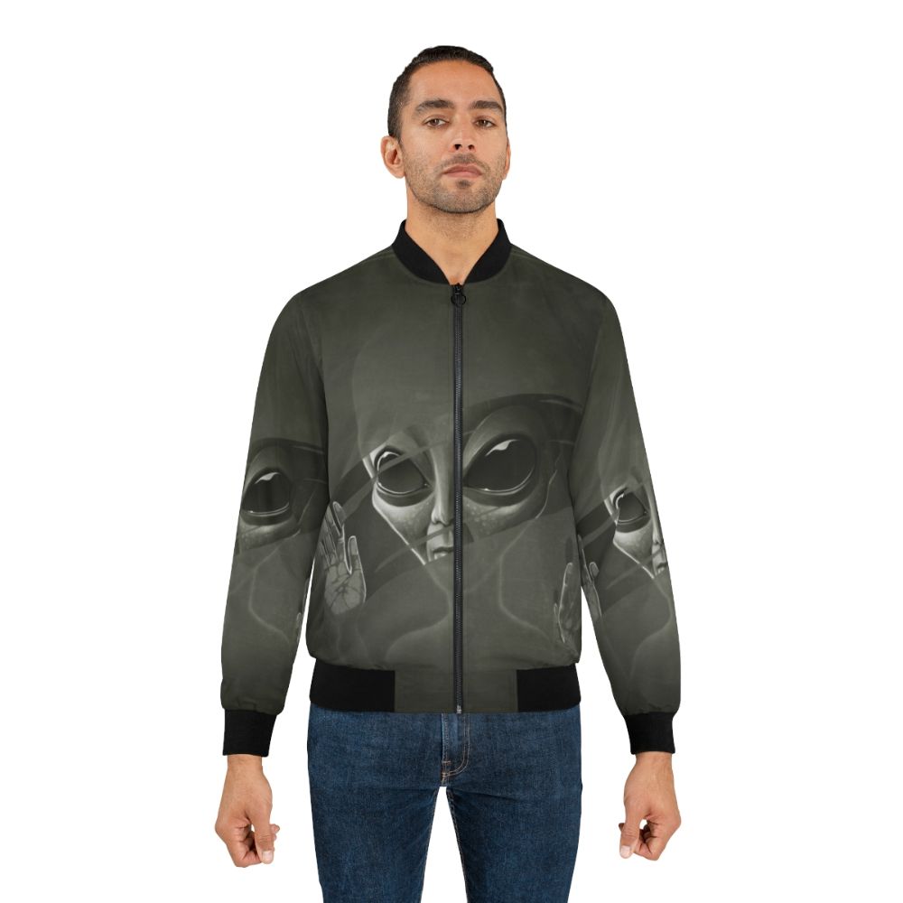 Intergalactic Alien Bomber Jacket with Sci-Fi Inspired Design - Lifestyle