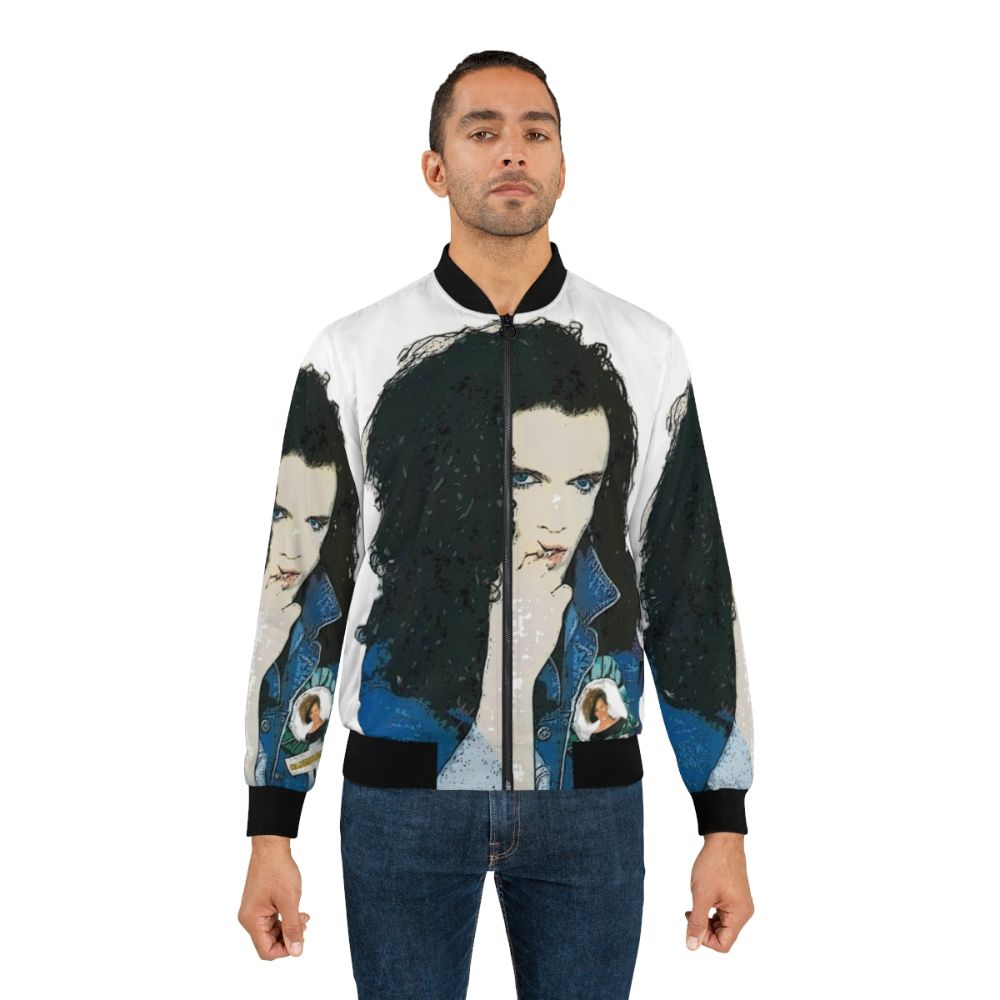 Shiny, metallic bomber jacket inspired by Pete Burns of the band Dead or Alive - Lifestyle